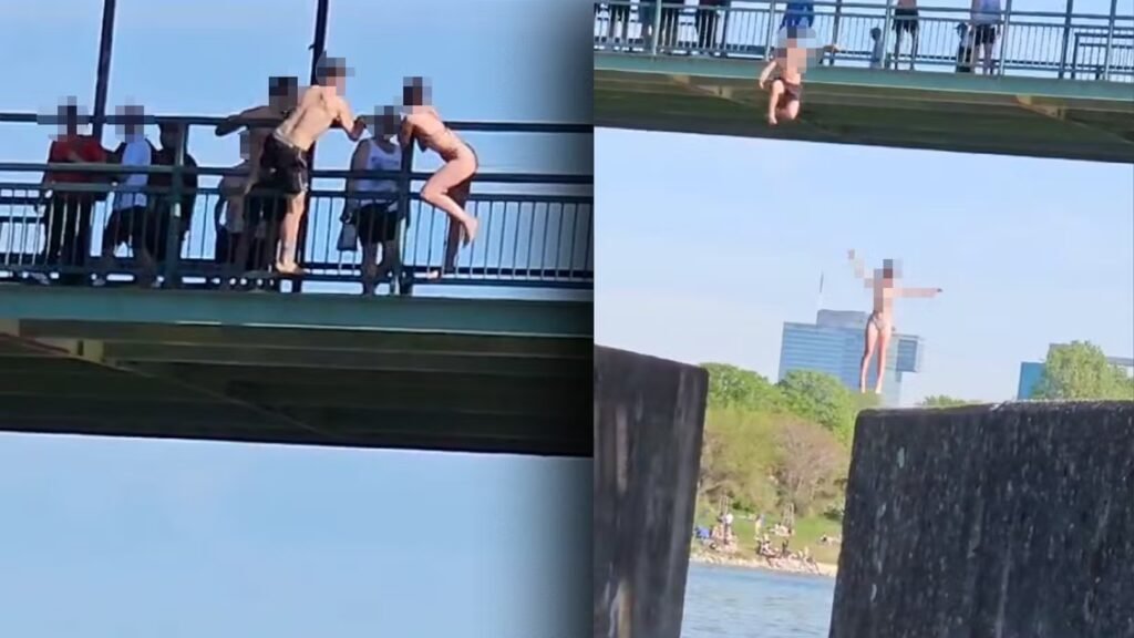 مدينة فيينا تحذر من مخاطر القفز في نهر الدانوب بعد مشاهدة بعض السكان وهم يفعلون ذلك خلال عطلة نهاية الأسبوع.